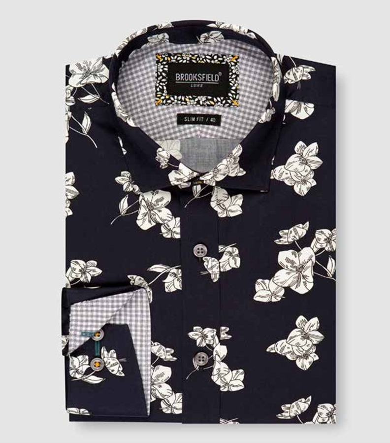EASY CARE SHIRT NAVY FLORAL