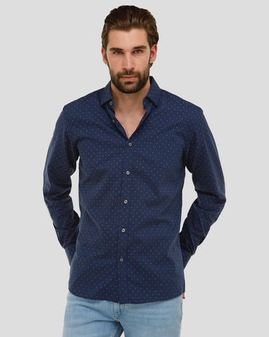 YAMDYED DRESS SHIRT - NAVY