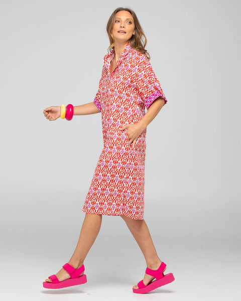MAUI SHIRT DRESS NAPLES POMODORRO