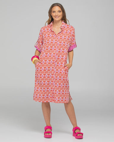 MAUI SHIRT DRESS NAPLES POMODORRO