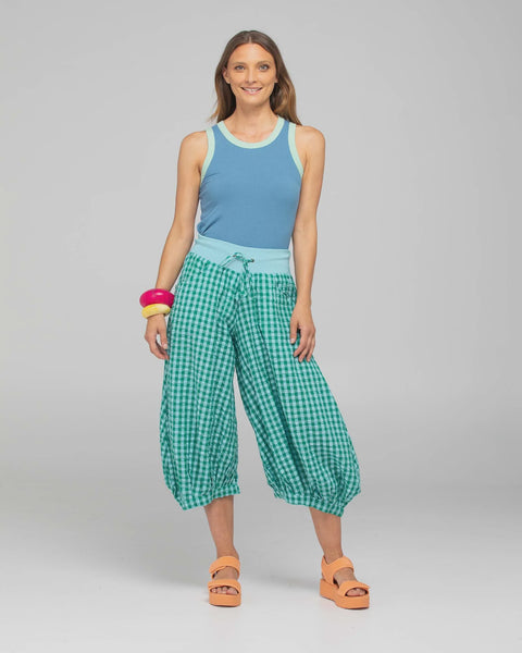 GURU PANT GREEN SEERSUCKER