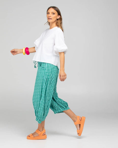 GURU PANT GREEN SEERSUCKER