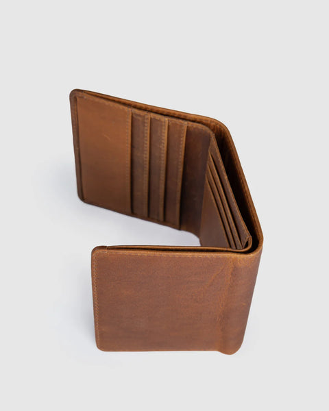LEATHER TRI FOLD COMPACT