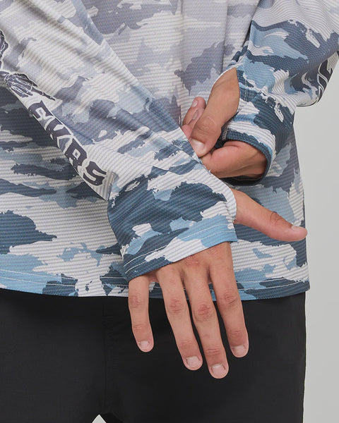 FKRS AHOY HOODED UPF 50+ FISHING JERSEY SMOKE