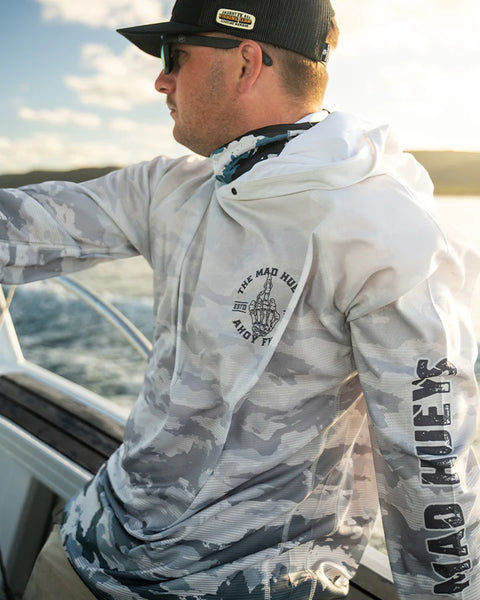 FKRS AHOY HOODED UPF 50+ FISHING JERSEY SMOKE