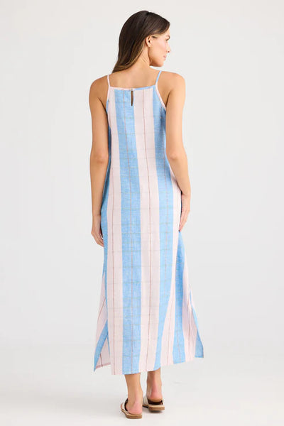 CLIFFSIDE  DRESS BLUE MULTI STRIPE