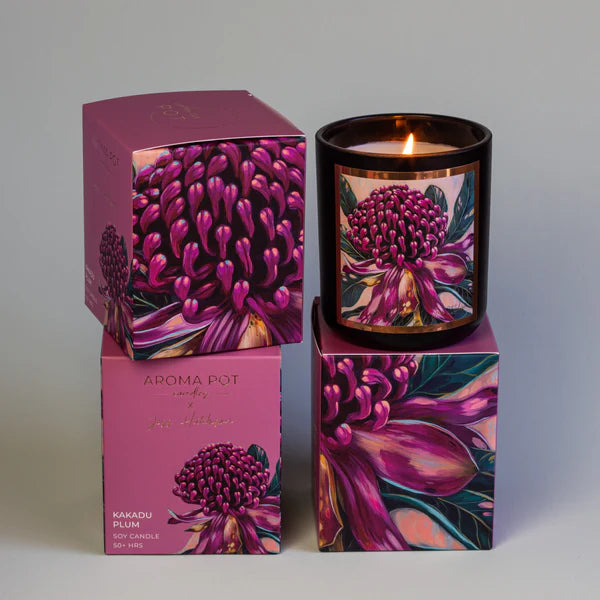 AUSTRALIAN ARTIST SOY CANDLE 50H BY AROMA POT