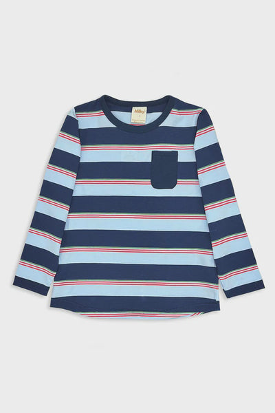 MIDNIGHT STRIPED POCKET TEE