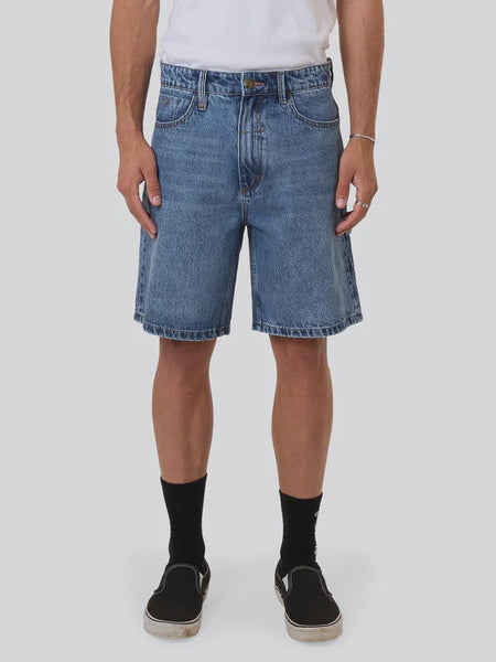 Slacker Denim Short - stoned blues