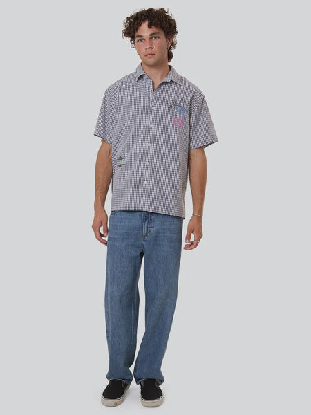 SLACKER DENIM JEAN STONED BLUES