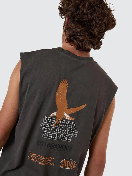1st Grade Service Merch Fit Muscle Tee BLACK