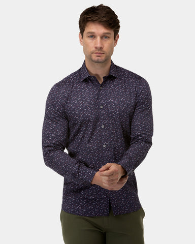 FLORAL PRINT SLIM FIT DRESS SHIRT