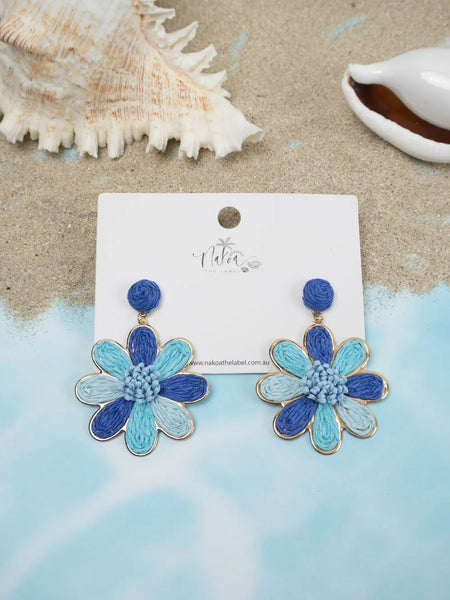 Daisy Delight Raffia Earrings
