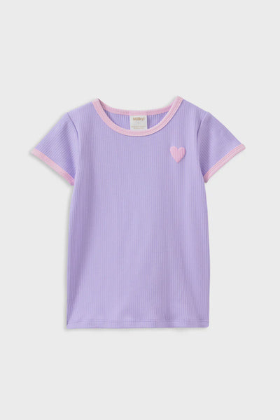 LAVANDER RIB TEE 8 10 12